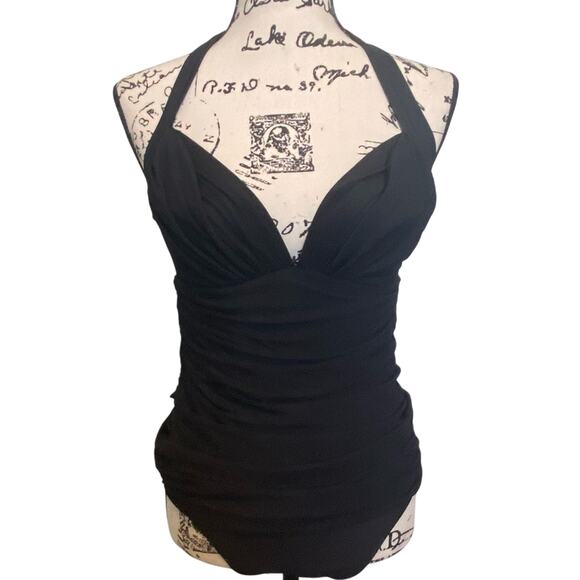 Magicsuit Swimsuit Women's Yvonne Tummy Control Halter One Piece Black 10 - Picture 1 of 14
